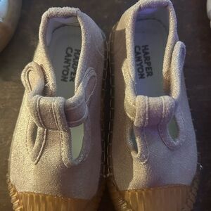 Harper Canyon Tan Baby Walker Shoes with Velcro Strap and Rounded Toe